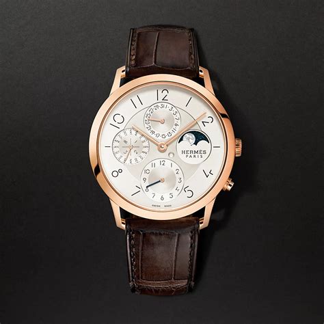 hermes calendar watch|Slim d'Hermès Quantieme Perpetuel watch, 39.5 mm.